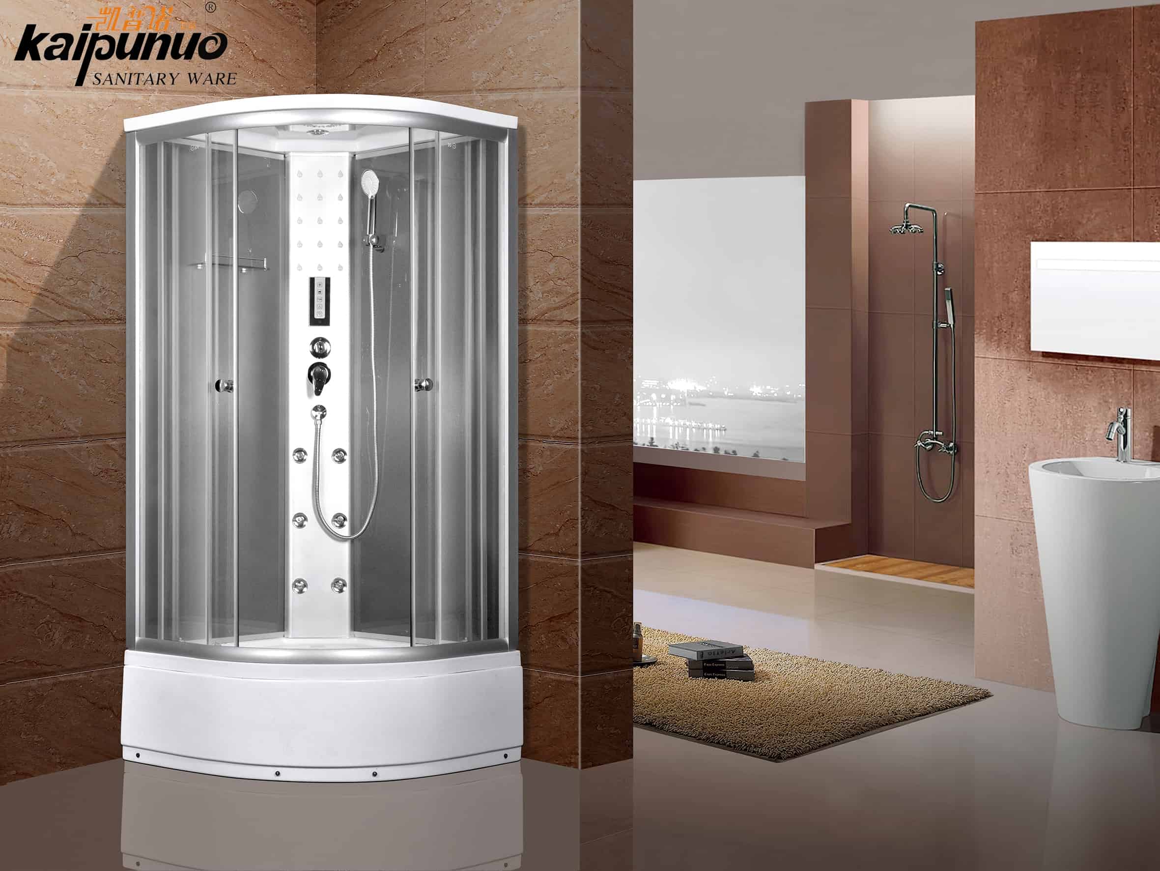 Luxuria Aluminium Alloy Frame Glass Steam Shower Room With Control Panel